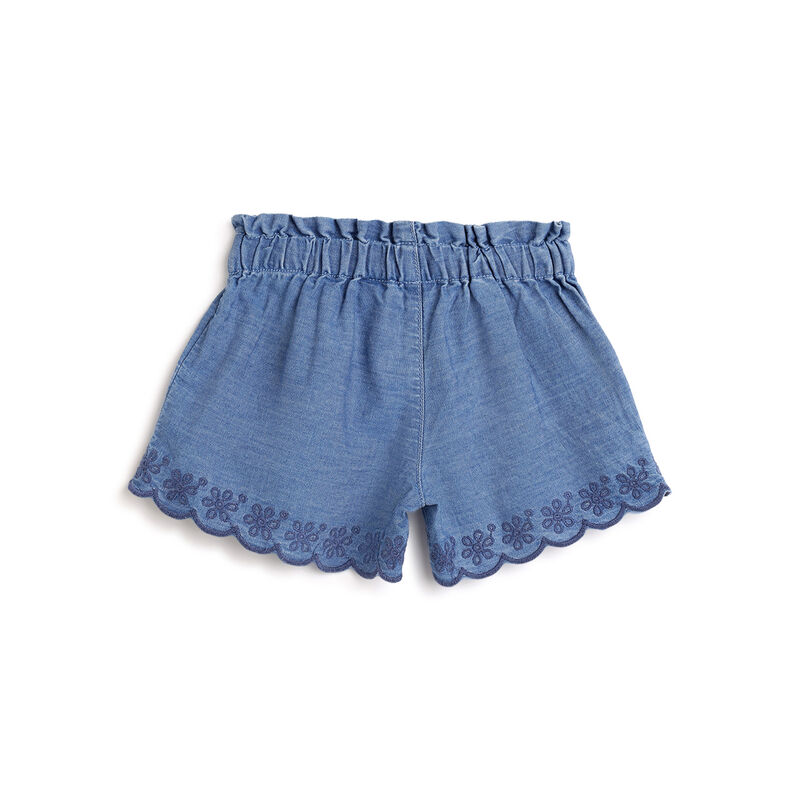 Girls Medium Blue Printed Shorts image number 1